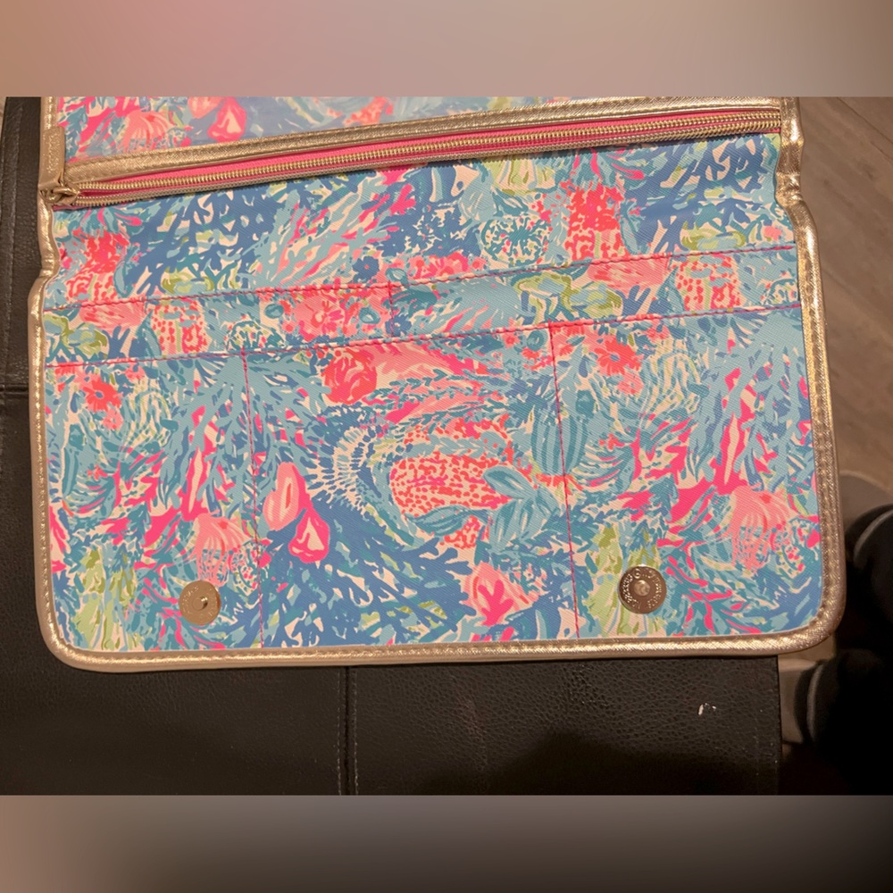 Lilly Pulitzer pink blue travel wallet jewelry pouch organizer - Picture 4 of 5